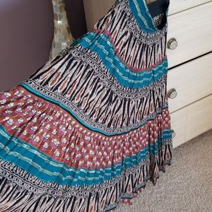 Kenar flare printed skirt